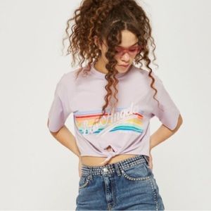 NEW Topshop Los Angeles Rainbow Tee